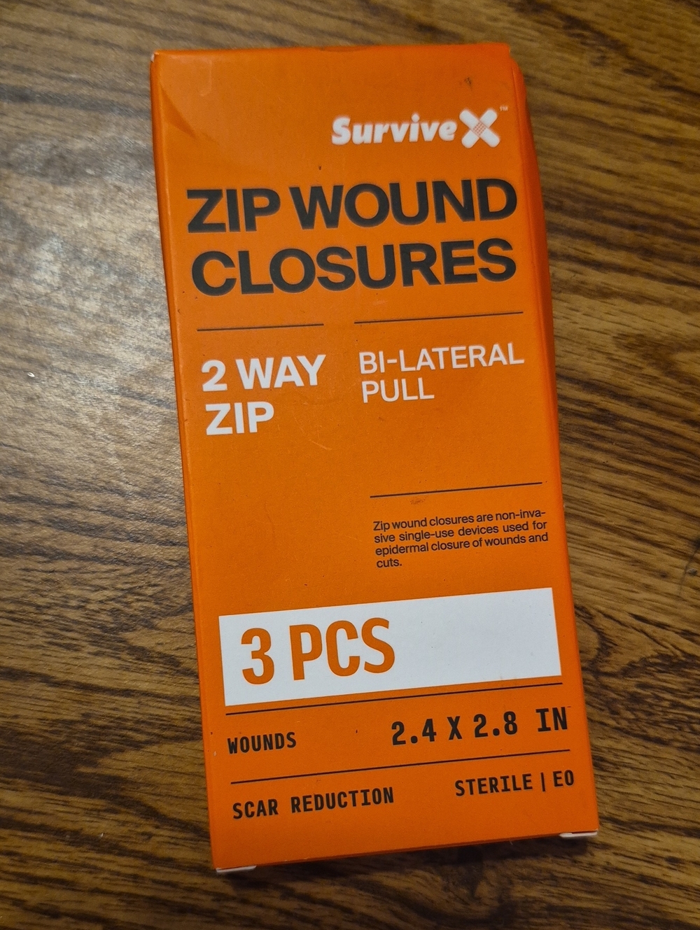 Orange Zip Wound Closures - 3 PCS